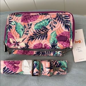 Lug Splits XL Wallet - Azalea Pink NWT + Matching Bag Strap
